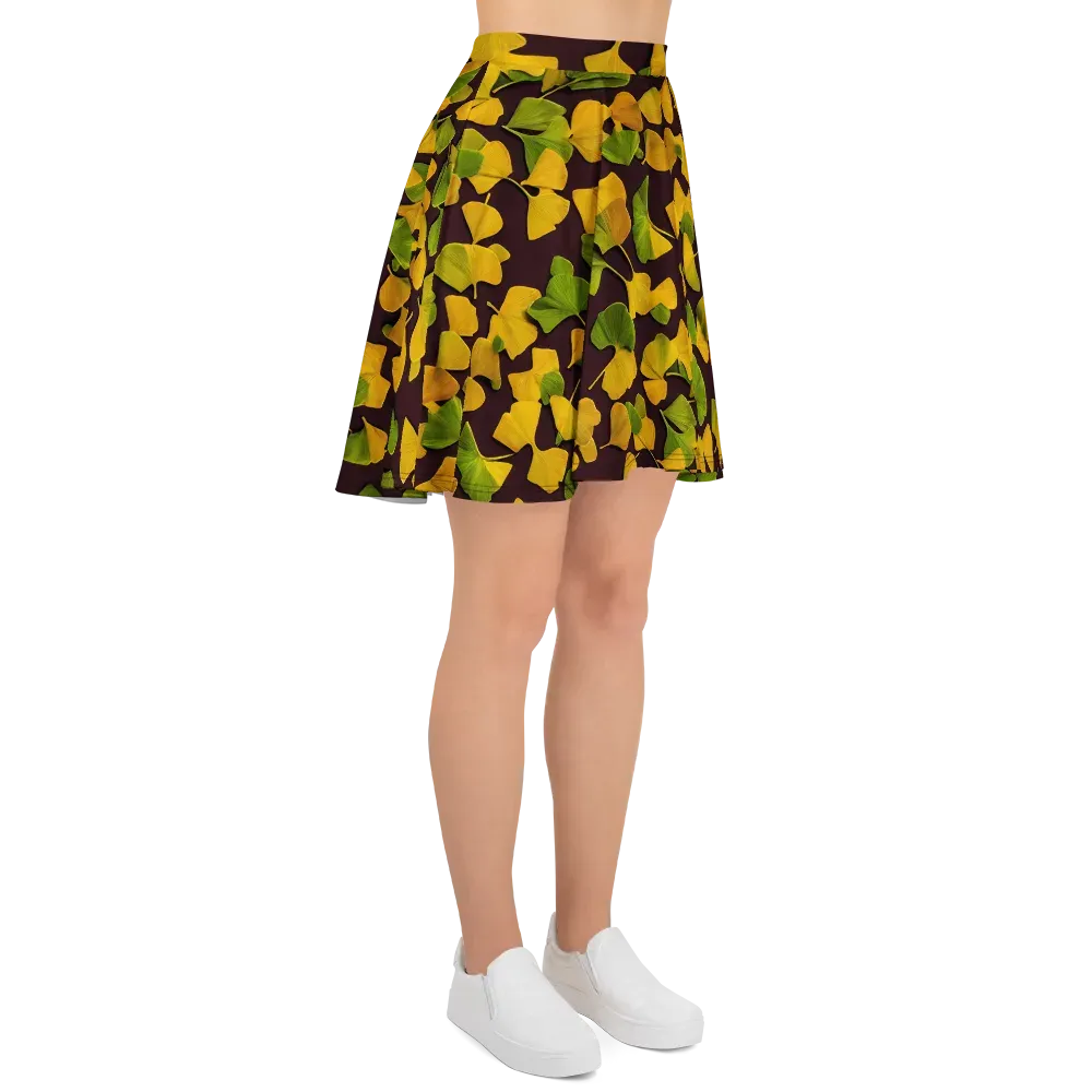 Midnight Ginkgo on Skater Skirt — Right