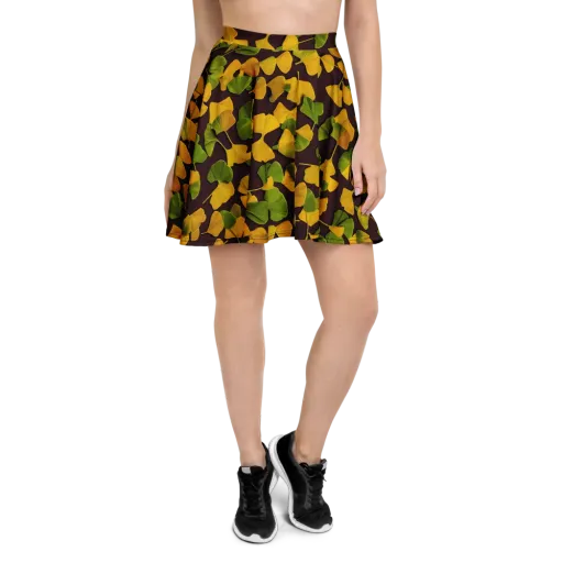 Midnight Ginkgo on a Skater Skirt
