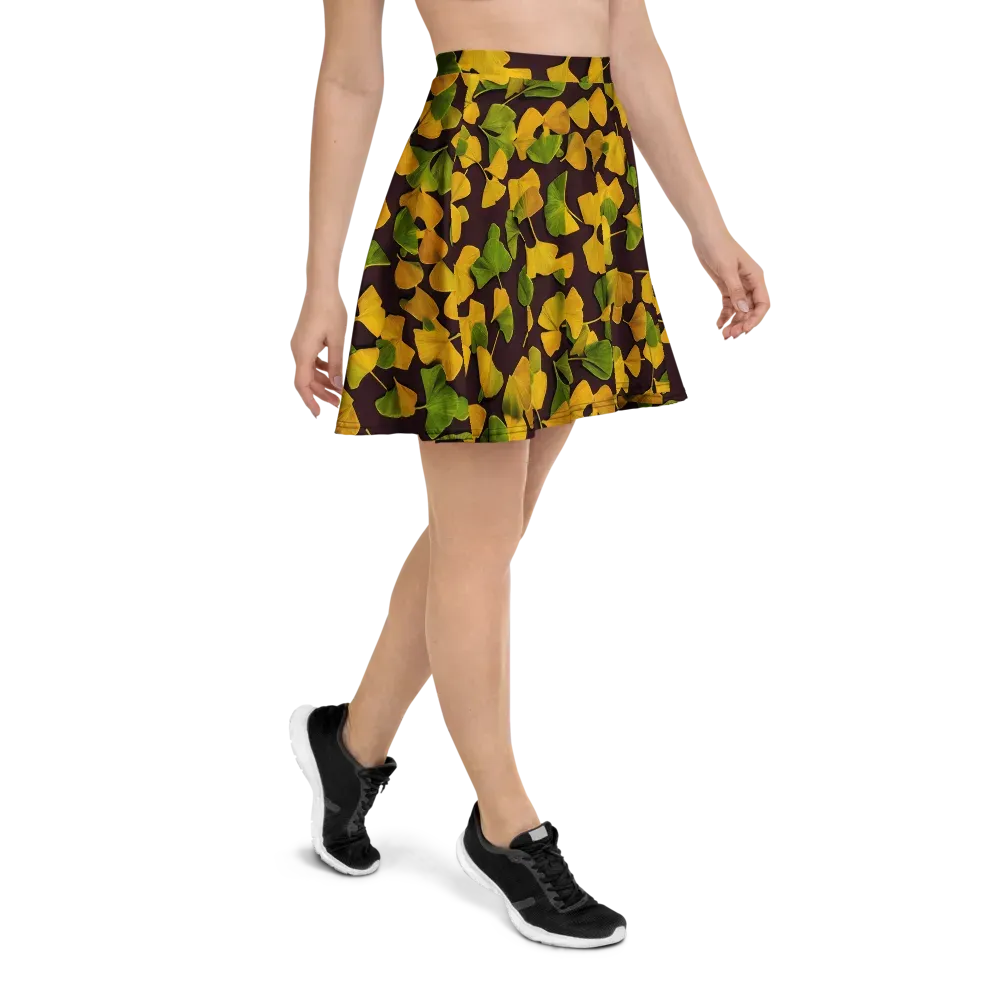 Midnight Ginkgo on Skater Skirt — Right