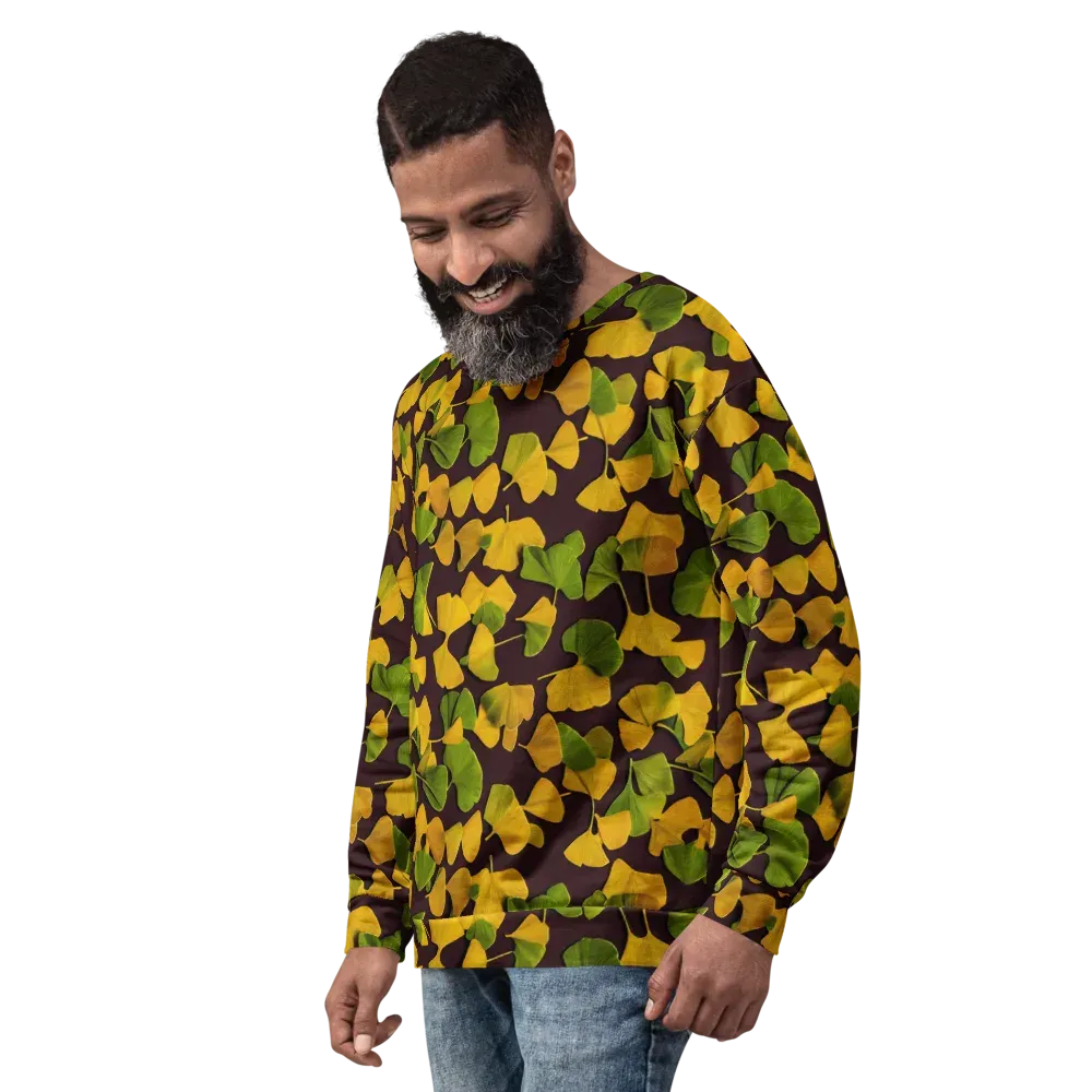 Midnight Ginkgo on Sweatshirt — Left Front