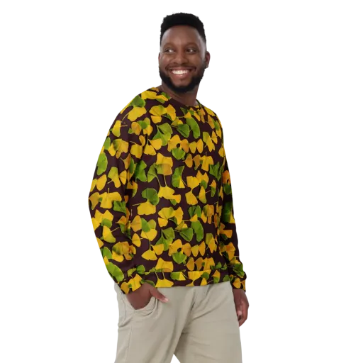 Midnight Ginkgo on a Sweatshirt