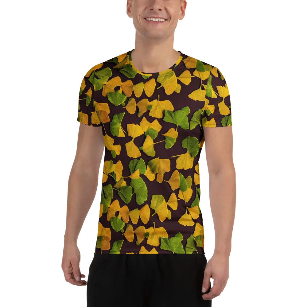 Midnight Ginkgo on Men's Athletic T-Shirt — Front