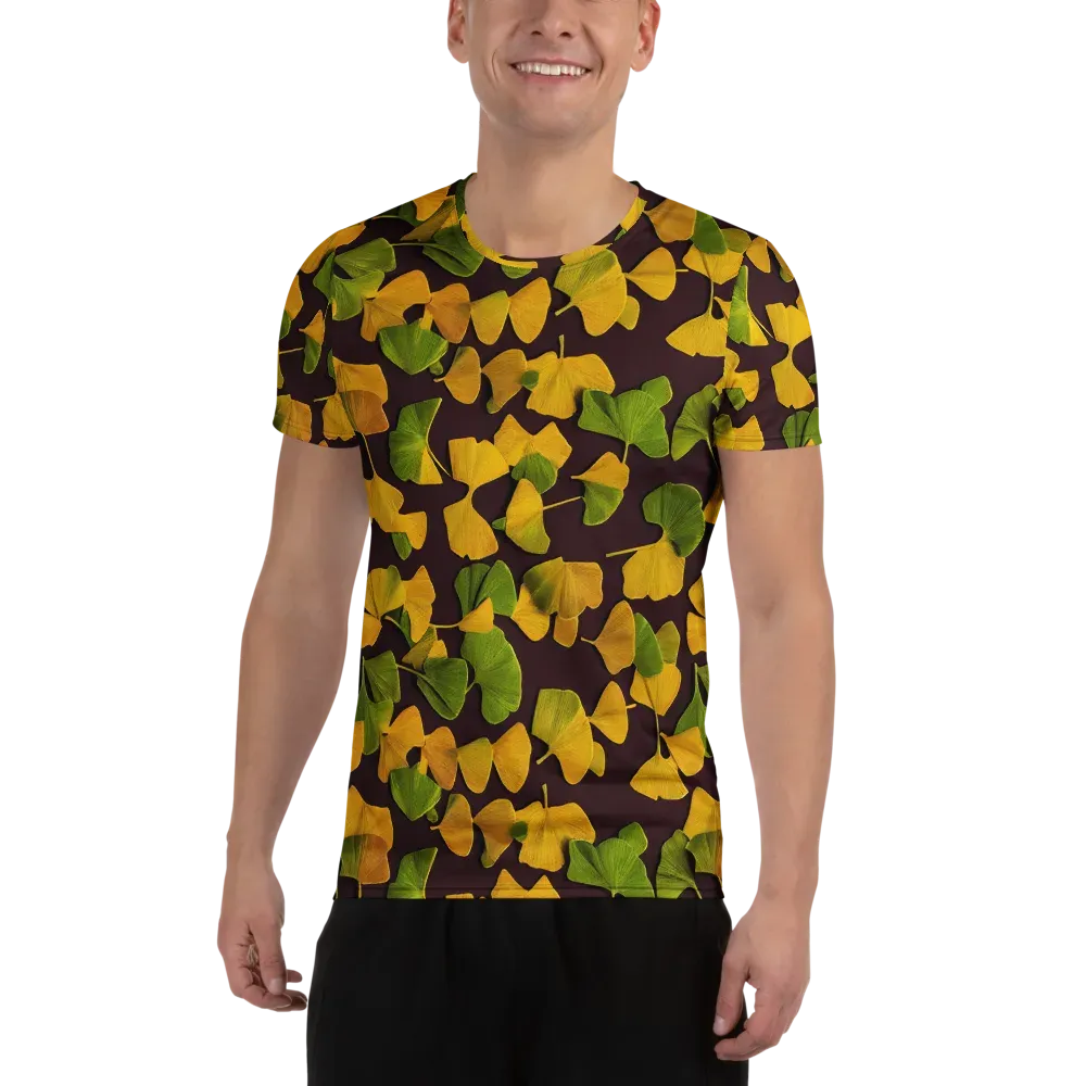 Midnight Ginkgo on Men's Athletic T-Shirt — Front