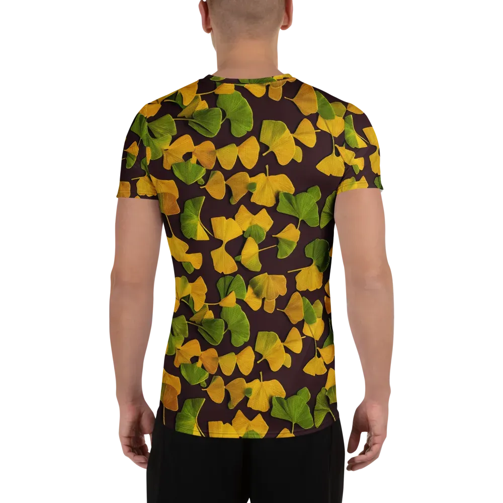 Midnight Ginkgo on Men's Athletic T-Shirt — Back
