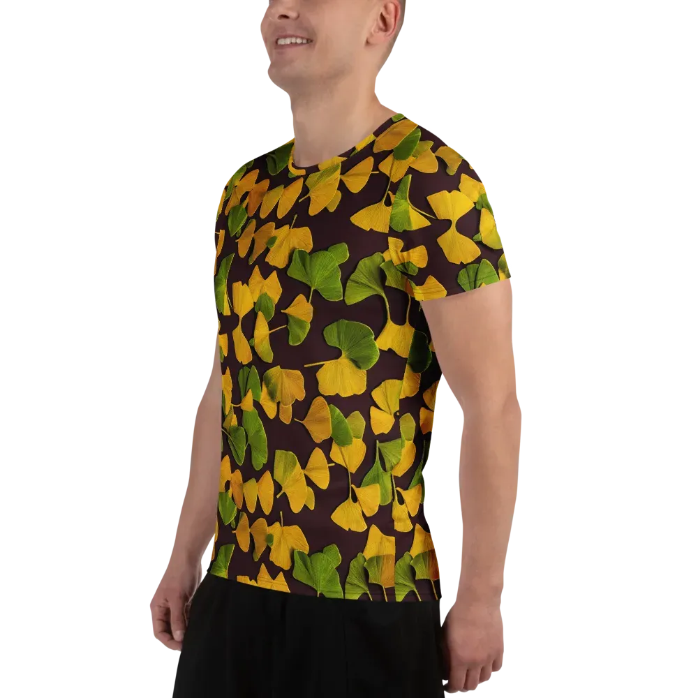Midnight Ginkgo on Men's Athletic T-Shirt — Left