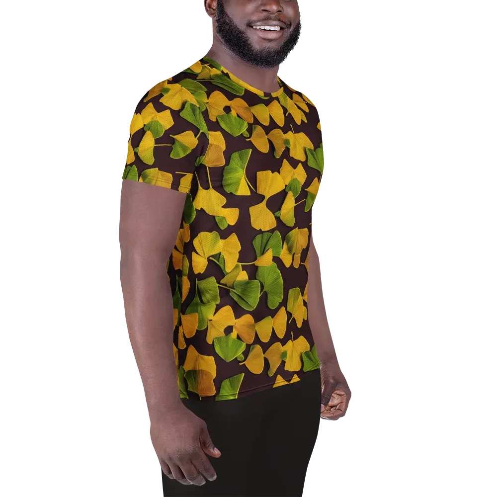 Midnight Ginkgo on Men's Athletic T-Shirt — Right