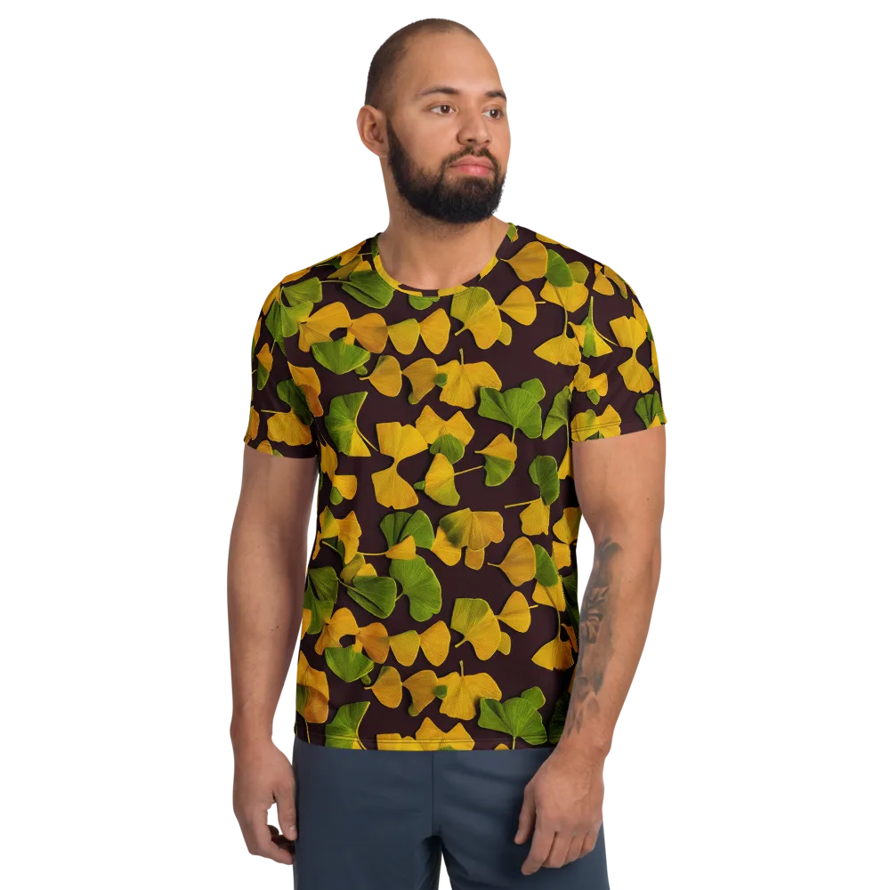 Midnight Ginkgo on Men's Athletic T-Shirt — Front