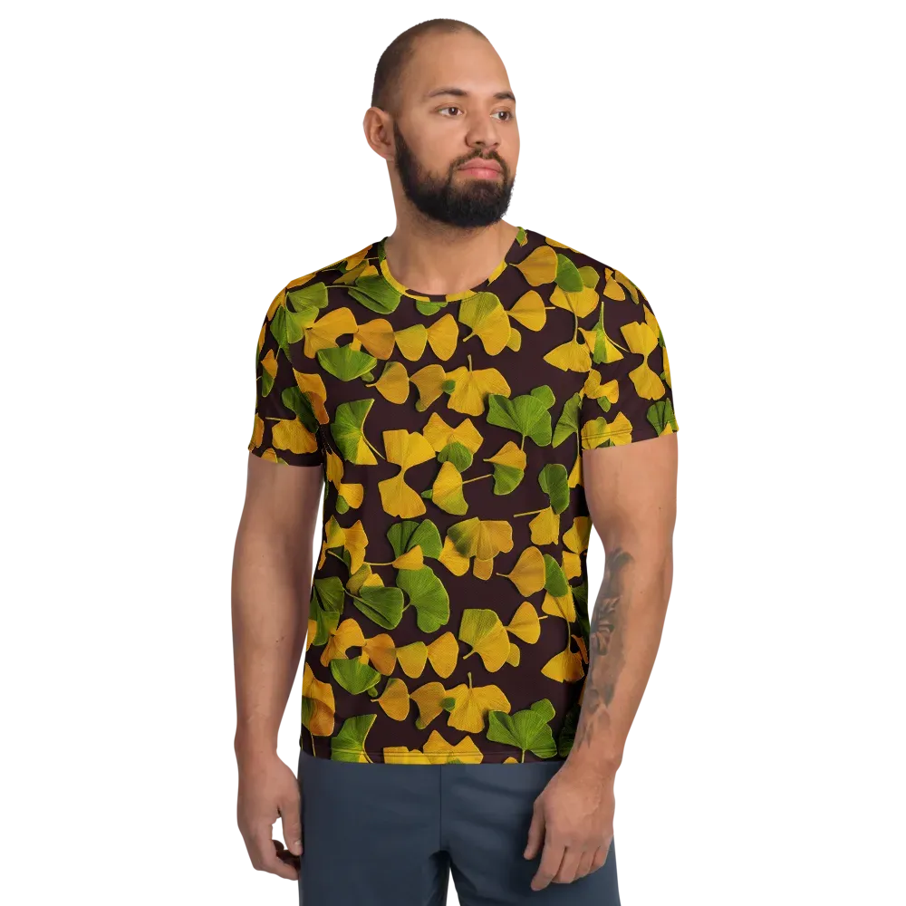 Midnight Ginkgo on Men's Athletic T-Shirt — Front