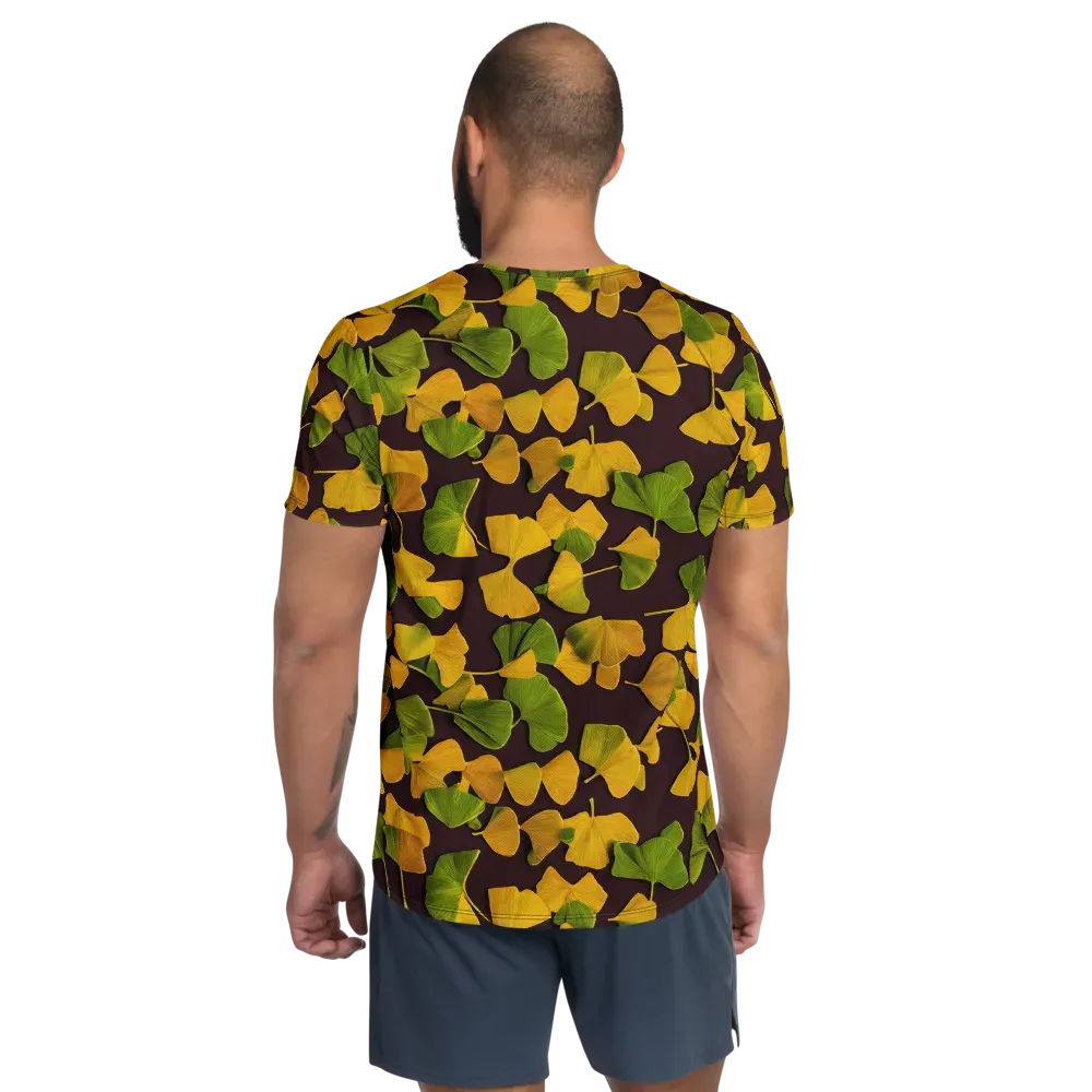 Midnight Ginkgo on Men's Athletic T-Shirt — Back