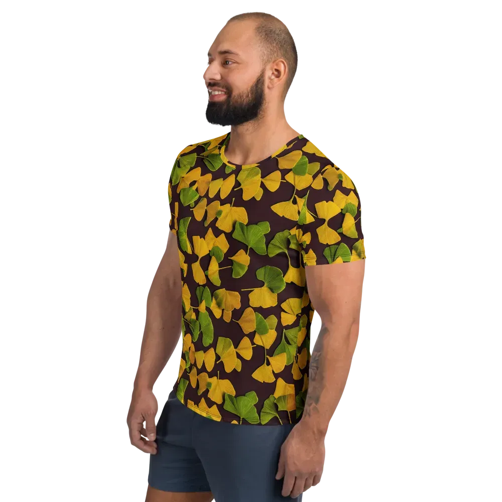 Midnight Ginkgo on Men's Athletic T-Shirt — Left