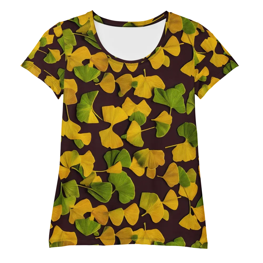 Midnight Ginkgo on Women's Athletic T-Shirt — Front
