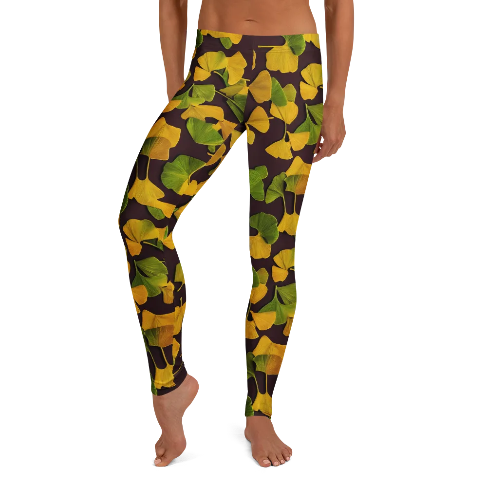 Midnight Ginkgo on Leggings — Front