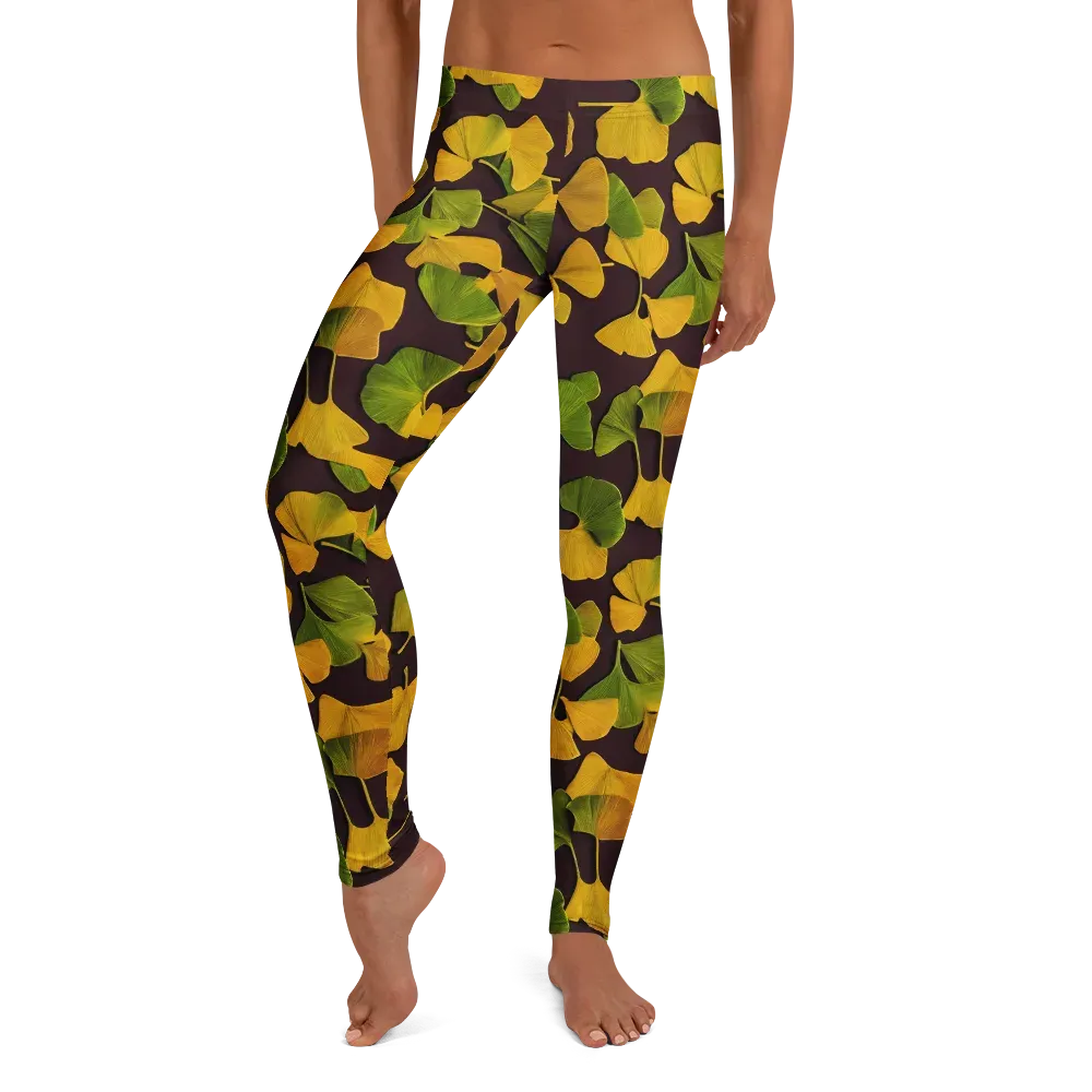 Midnight Ginkgo on Leggings — Front