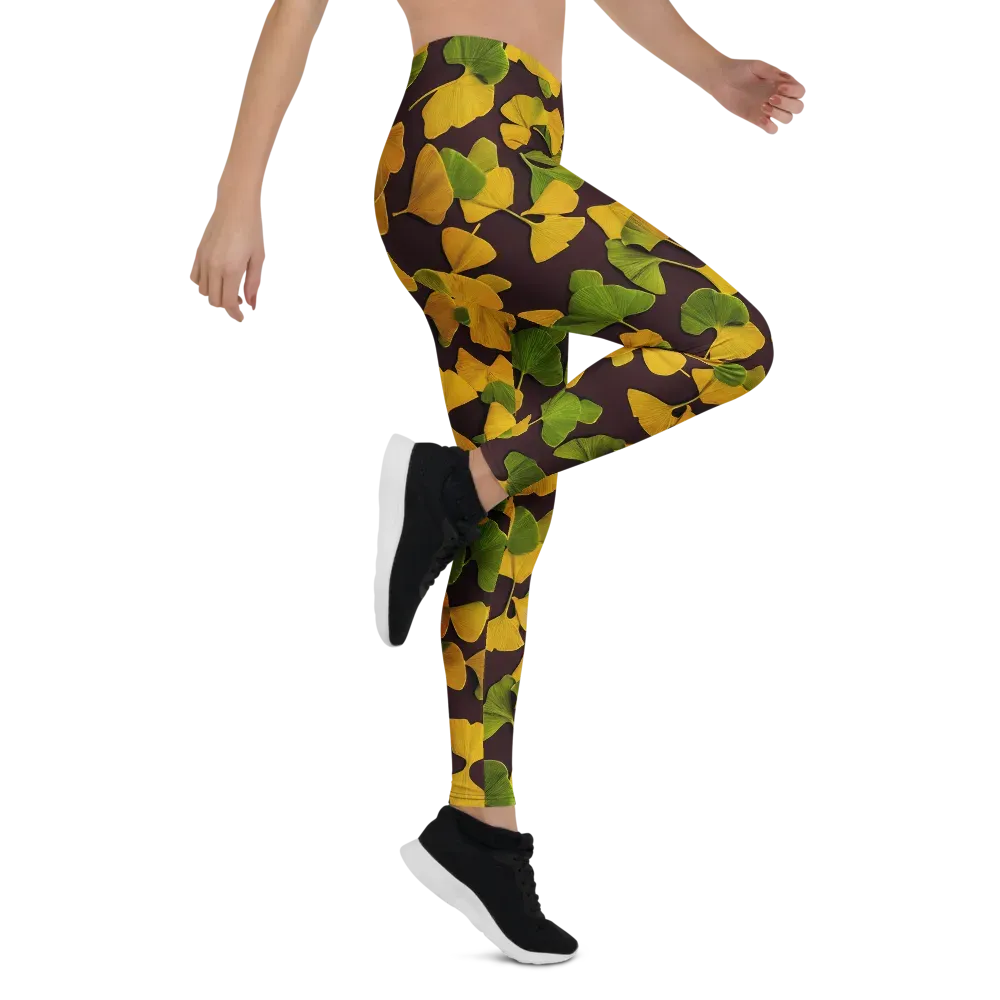Midnight Ginkgo on Leggings — Right