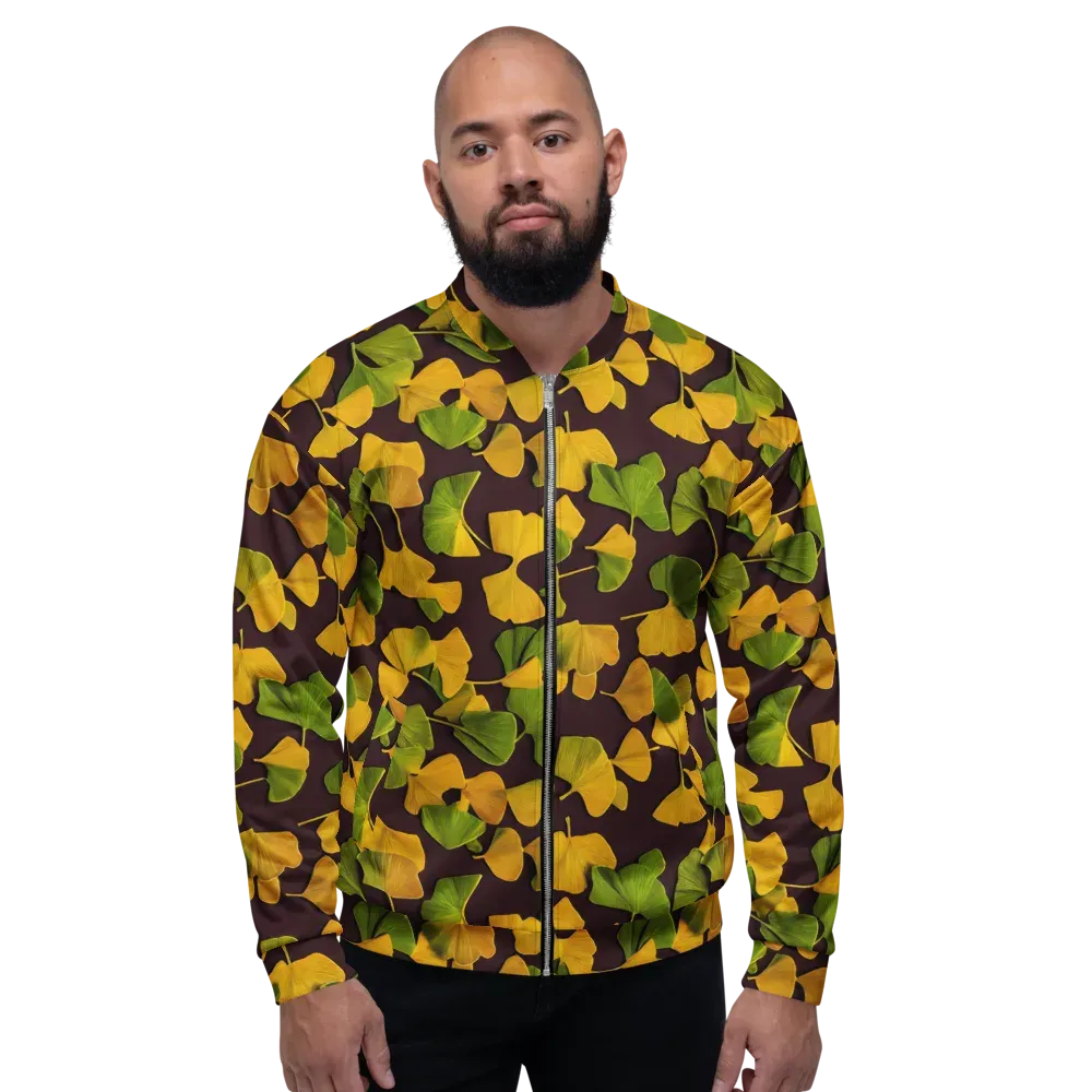 Midnight Ginkgo on Bomber Jacket — Front