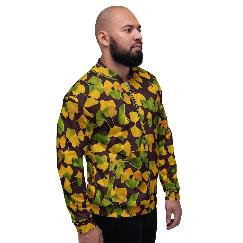 Midnight Ginkgo on Bomber Jacket — Right