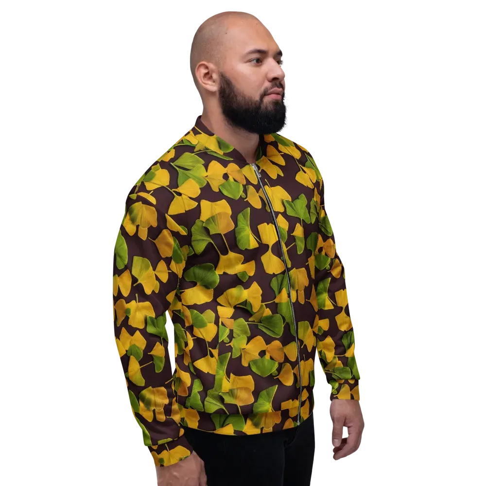 Midnight Ginkgo on Bomber Jacket — Right