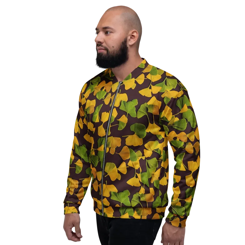Midnight Ginkgo on Bomber Jacket — Left