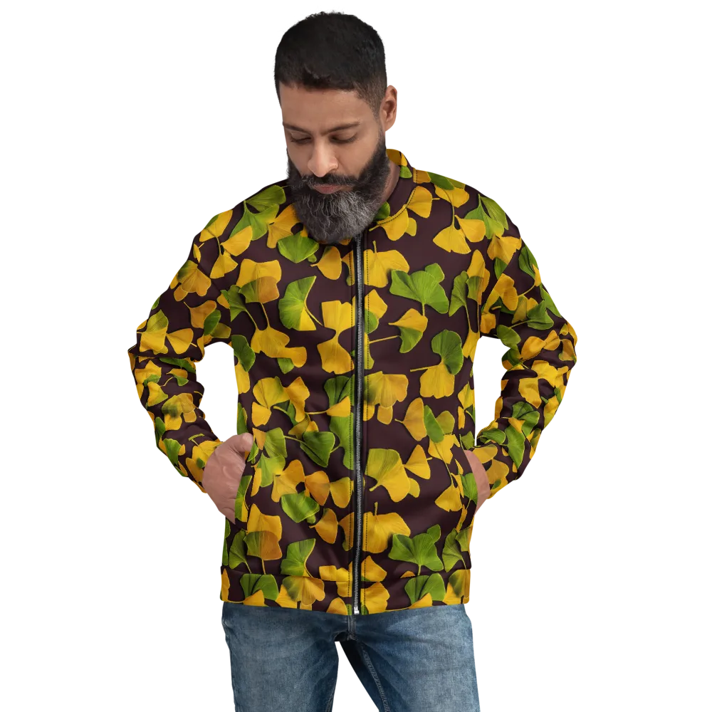 Midnight Ginkgo on Bomber Jacket — Front