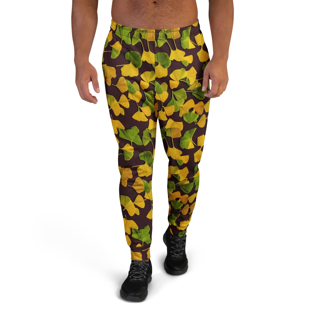 Midnight Ginkgo on Men's Joggers — Front