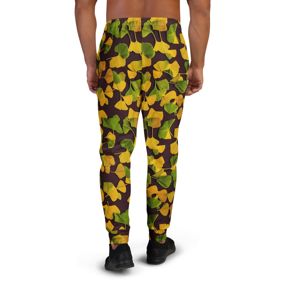 Midnight Ginkgo on Men's Joggers — Back