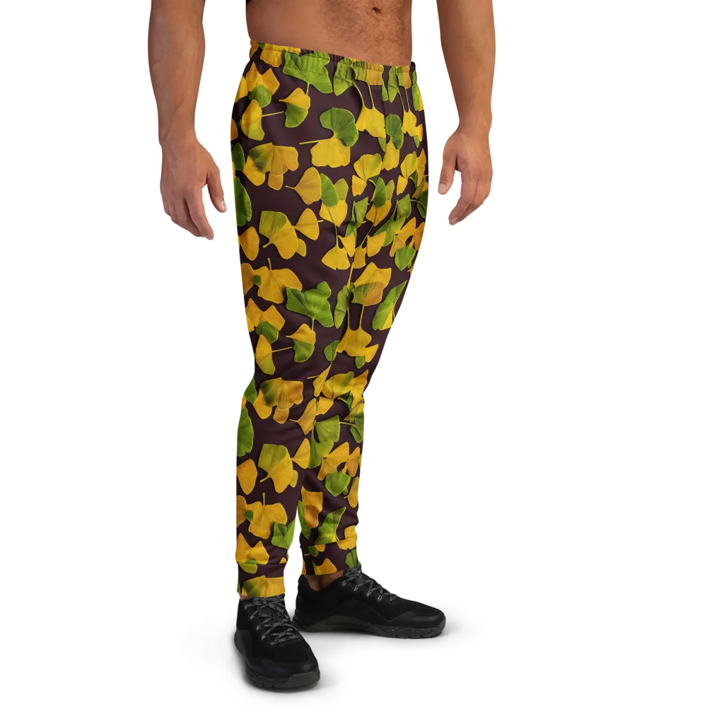 Midnight Ginkgo on Men's Joggers — Right