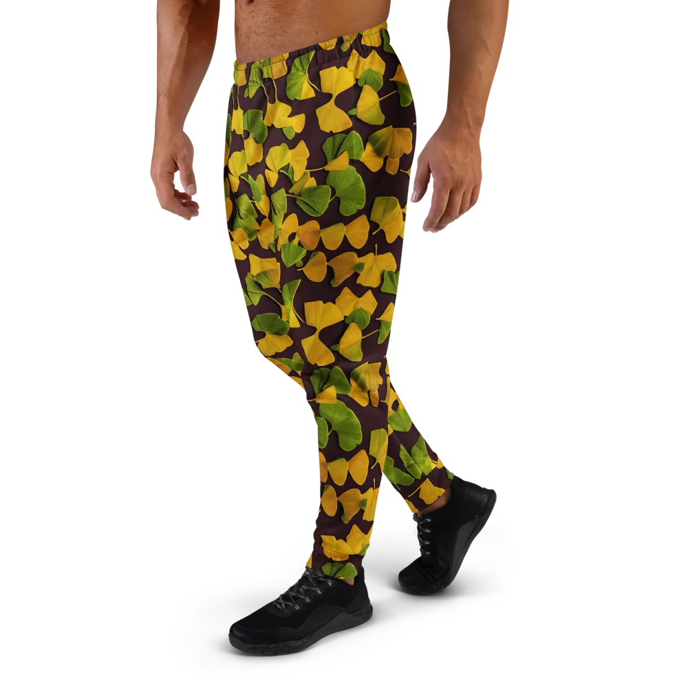 Midnight Ginkgo on Men's Joggers — Left