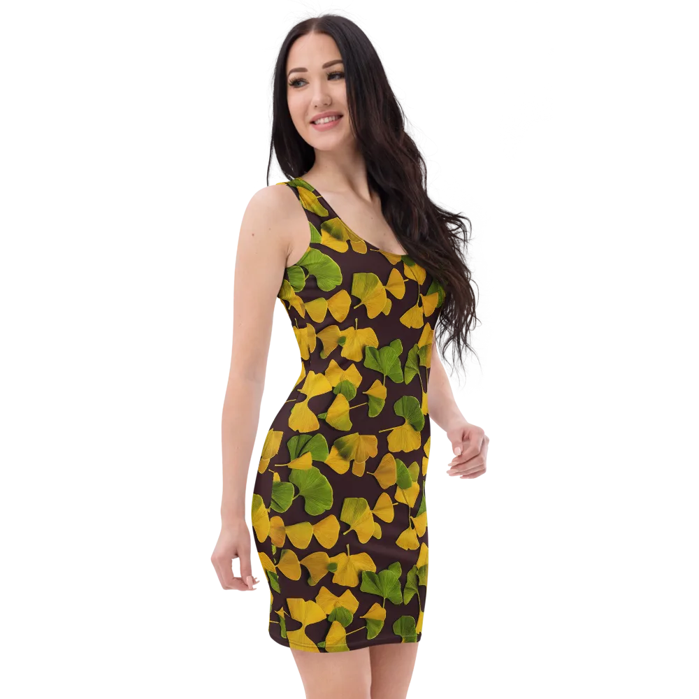 Midnight Ginkgo on Bodycon Dress — Right Front
