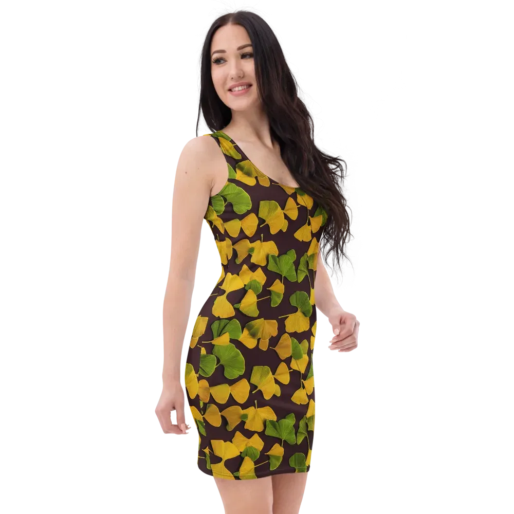 Midnight Ginkgo on Bodycon Dress — Right Front