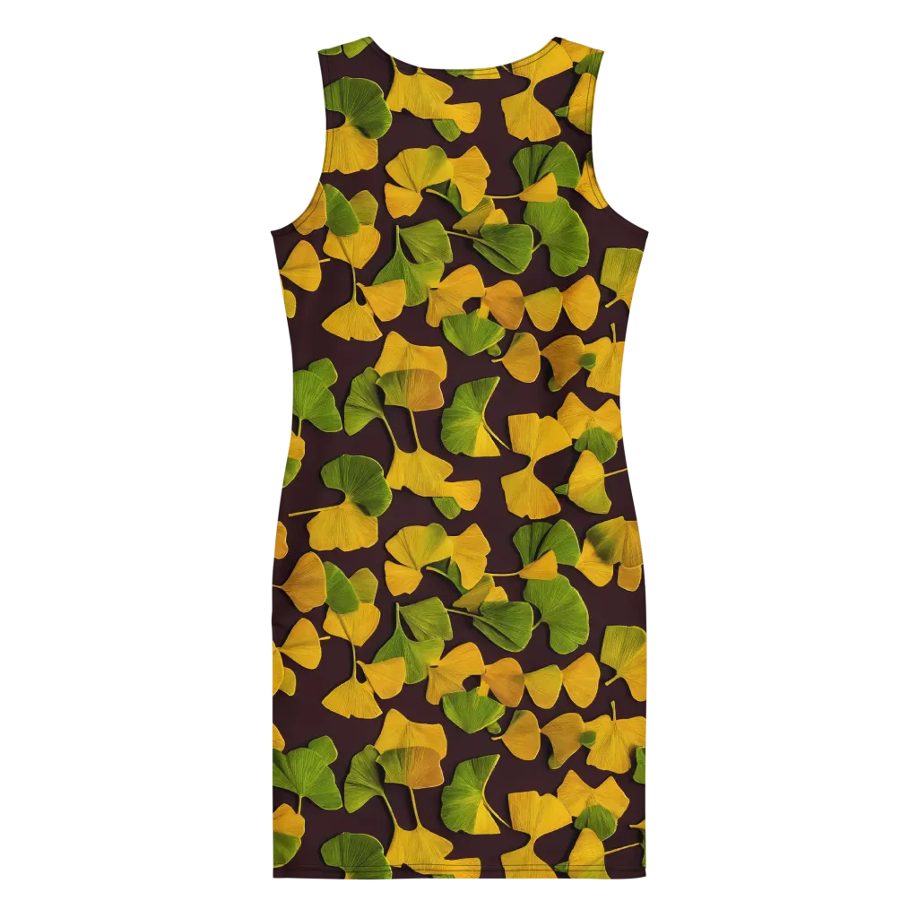 Midnight Ginkgo on Bodycon Dress — Back