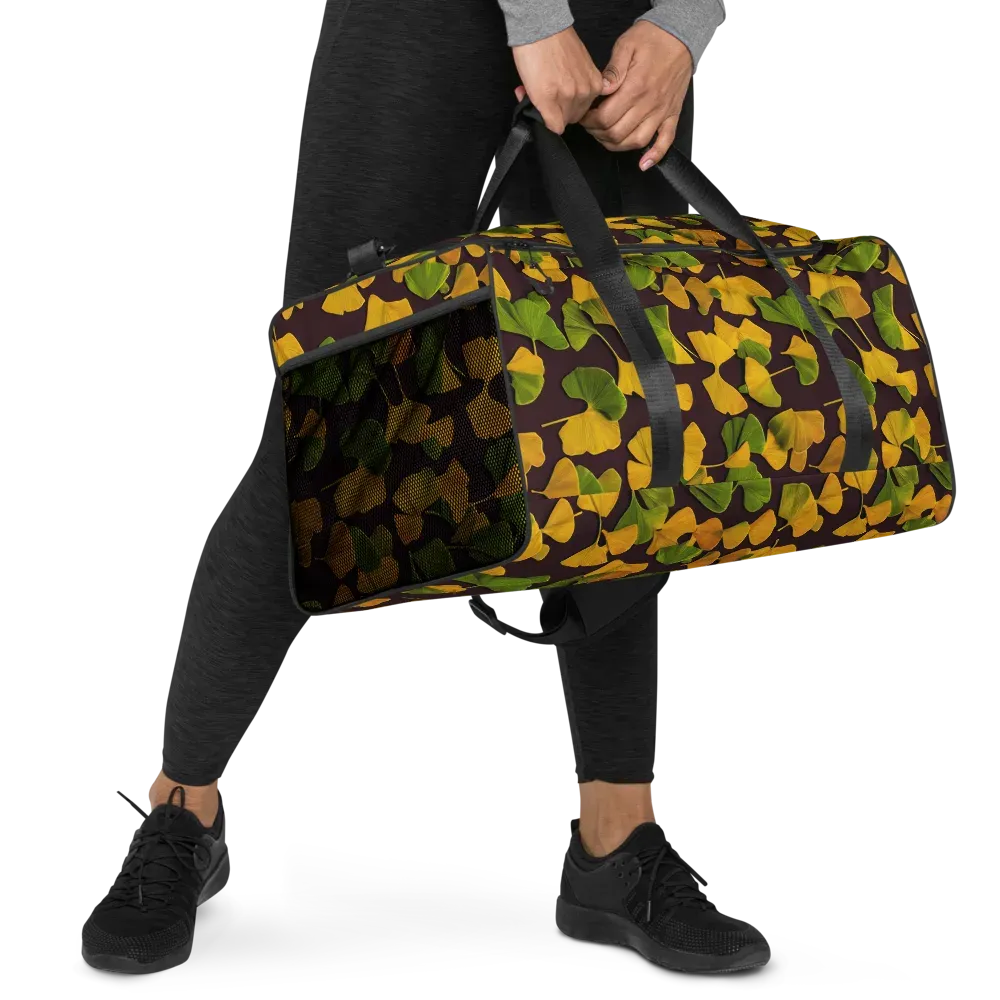 Midnight Ginkgo on Duffle Bag — Right Front