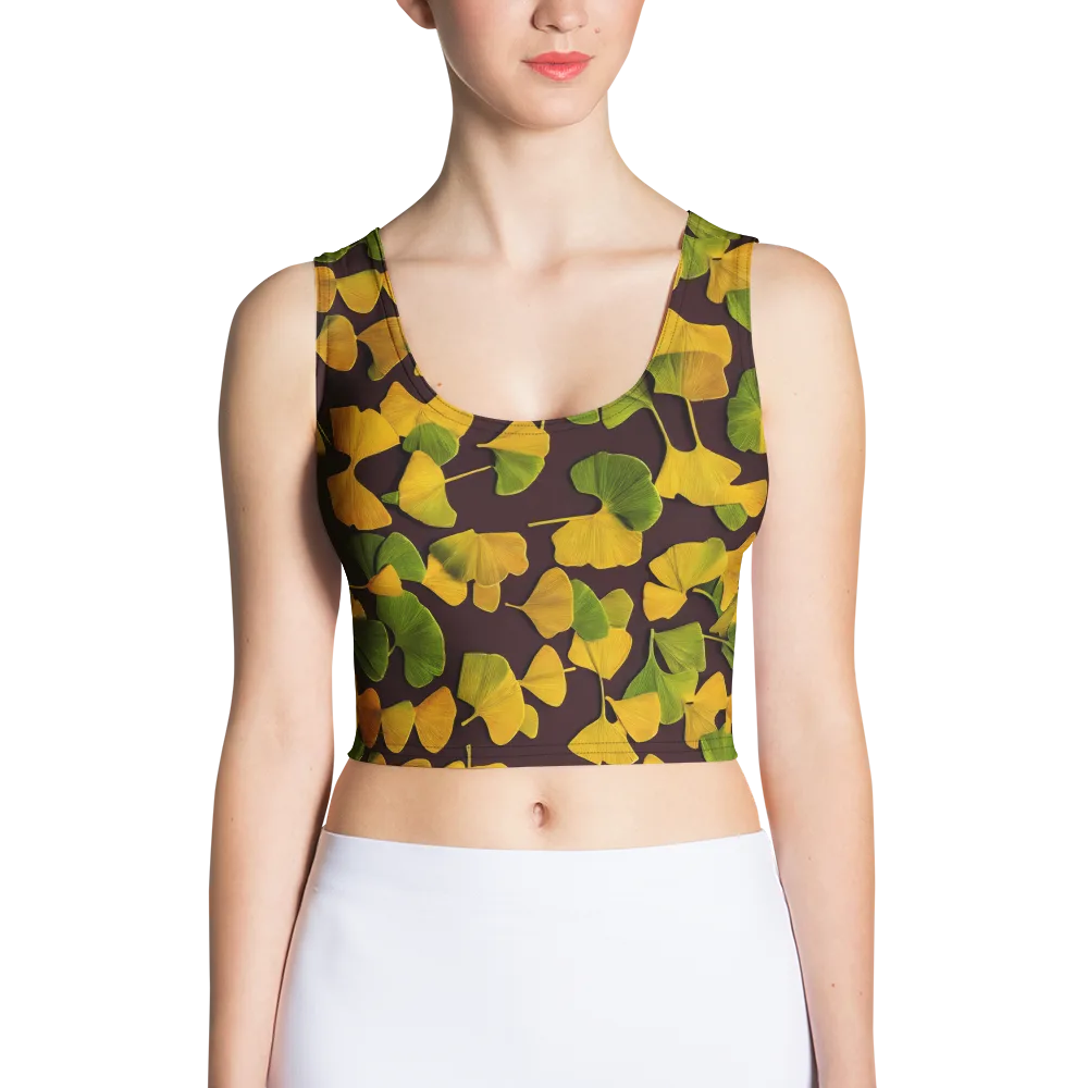 Midnight Ginkgo on Crop Top — Front