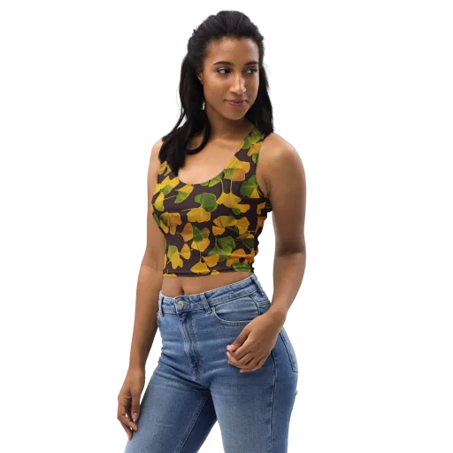 Midnight Ginkgo on a Crop Top