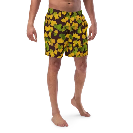 Midnight Ginkgo on a Swim Trunks