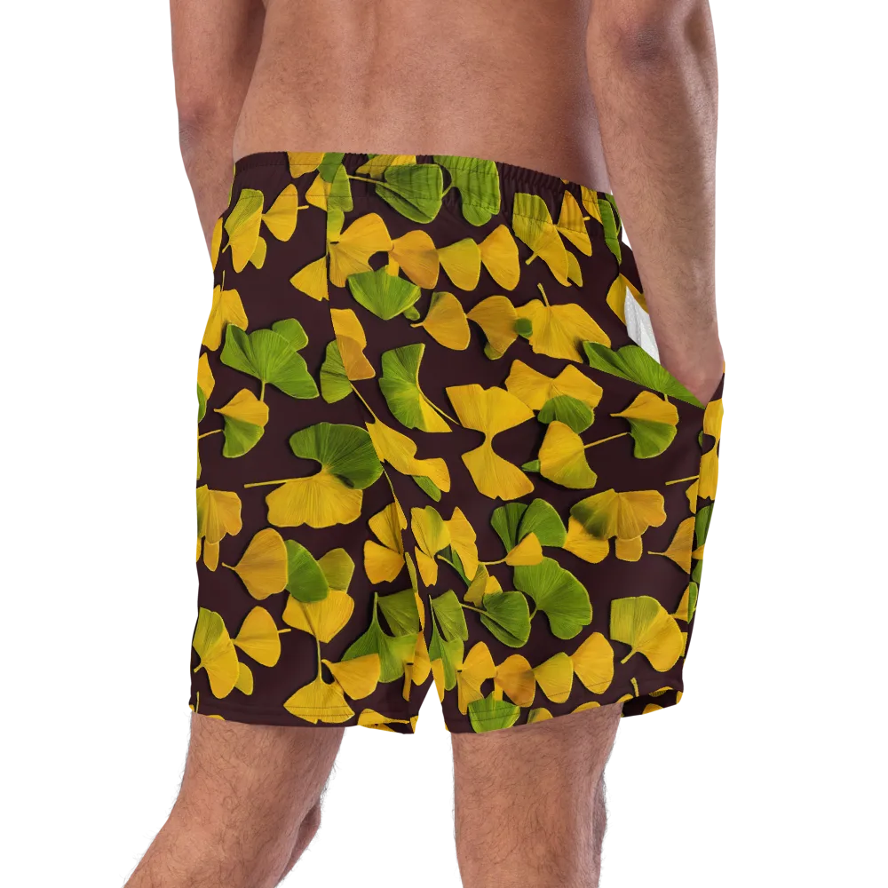 Midnight Ginkgo on Swim Trunks — Right Back