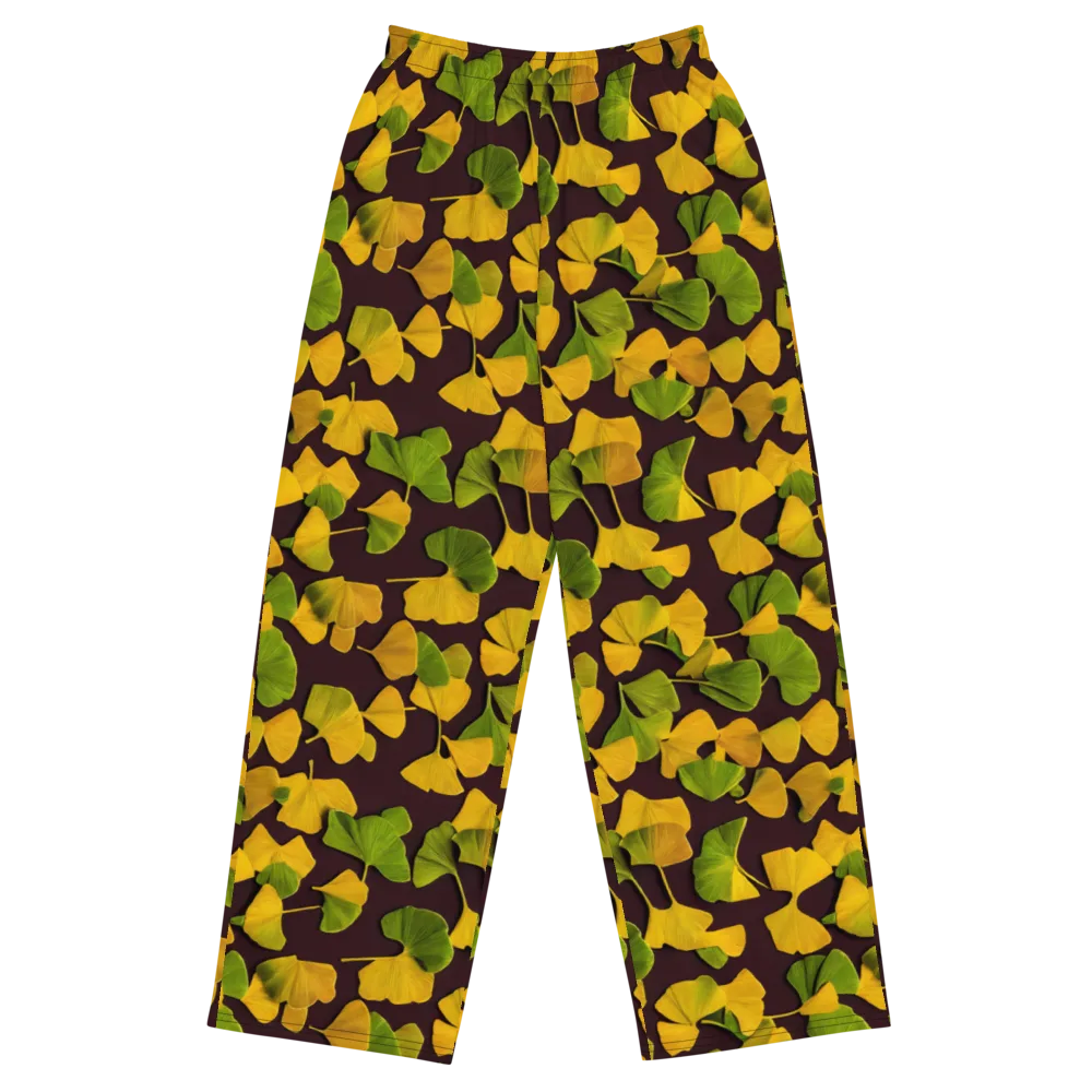 Midnight Ginkgo on Wide-Leg Pants — Front