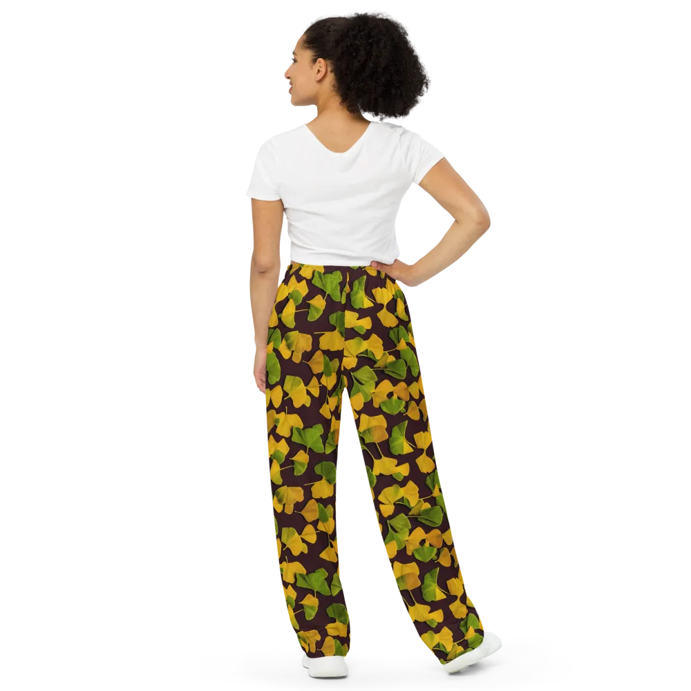Midnight Ginkgo on Wide-Leg Pants — Back