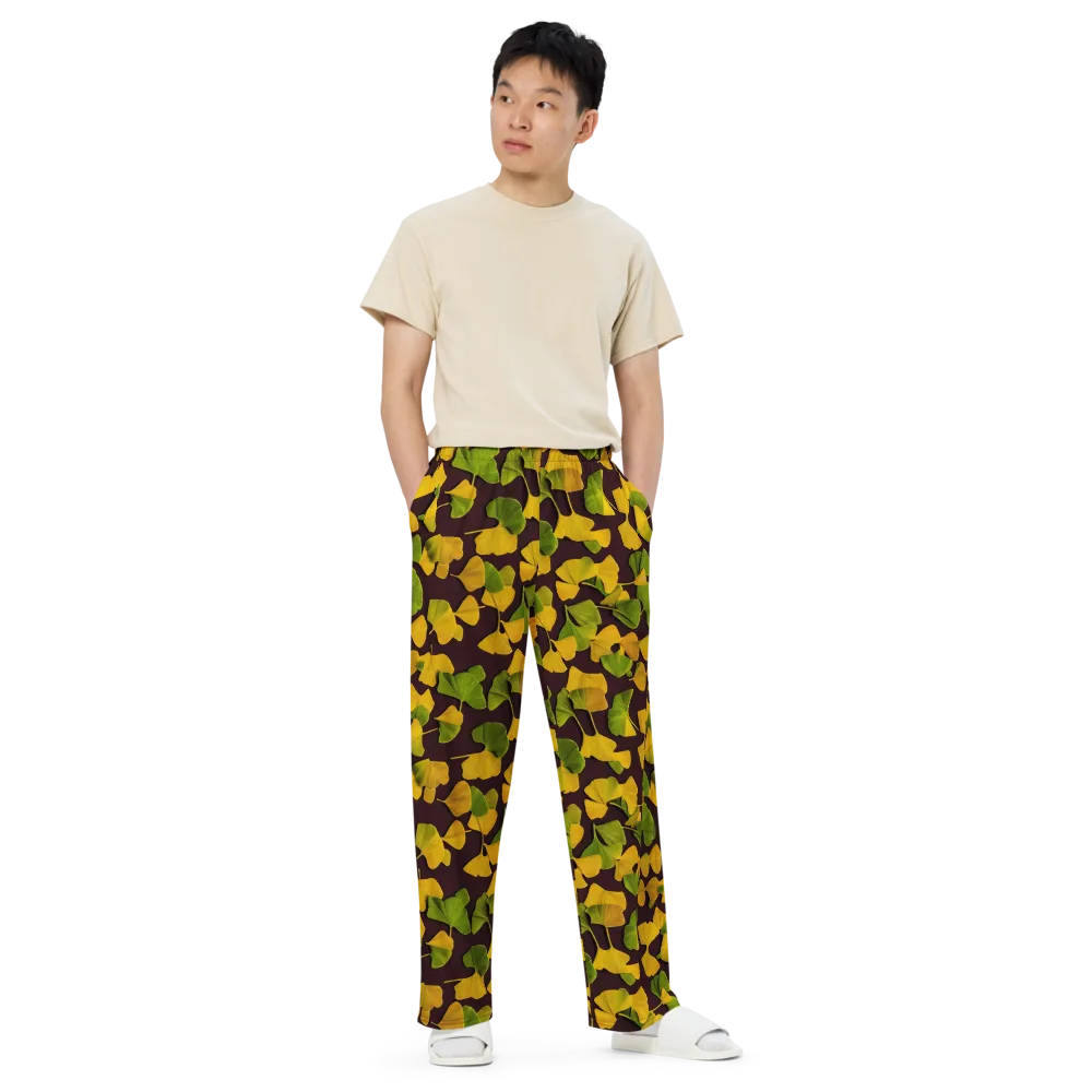 Midnight Ginkgo on Wide-Leg Pants — Front