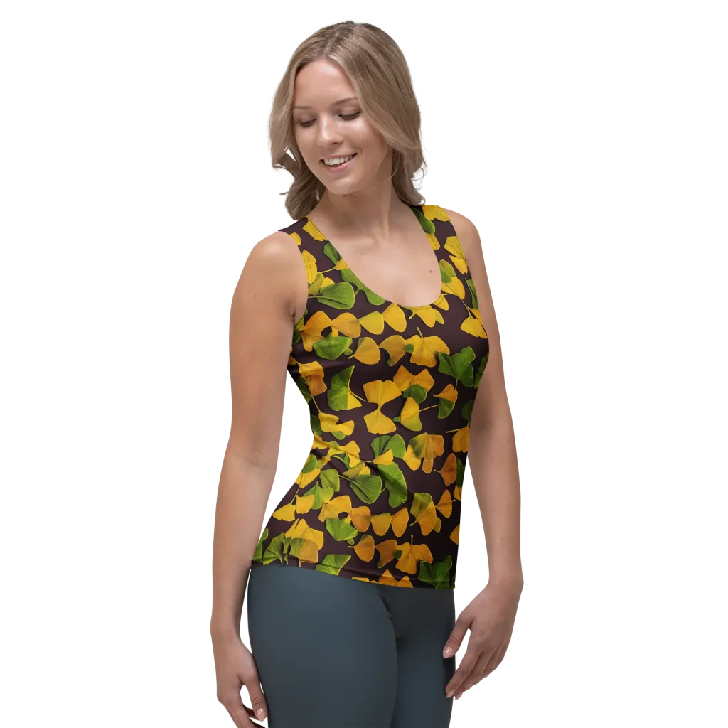 Midnight Ginkgo on Women's Tank Top — Right Front