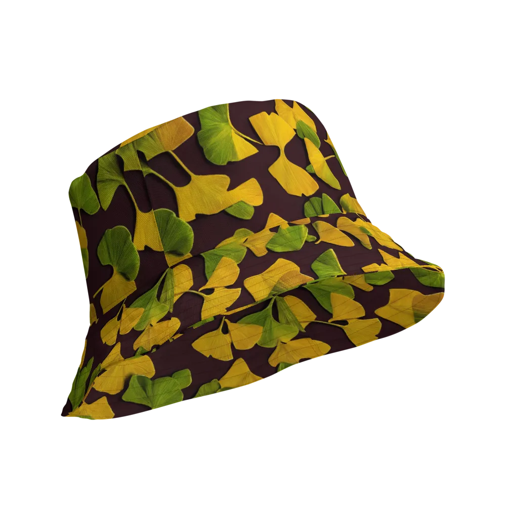 Midnight Ginkgo on Reversible Bucket Hat — Product details Outside