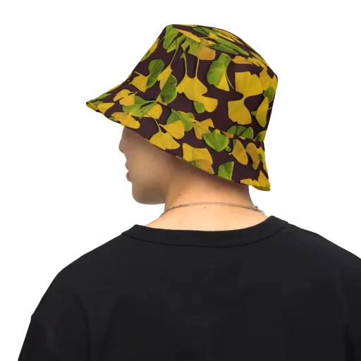 Midnight Ginkgo on a Reversible Bucket Hat