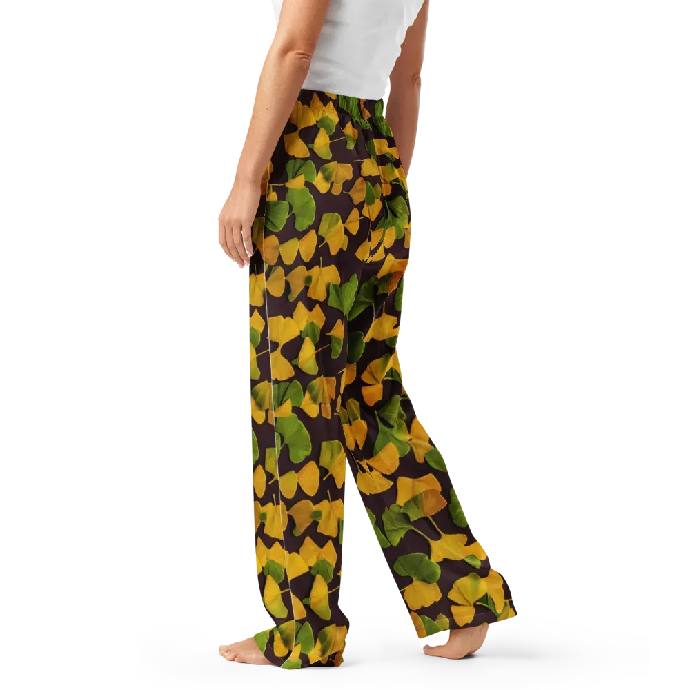 Midnight Ginkgo on Women's Pajama Pants — Left