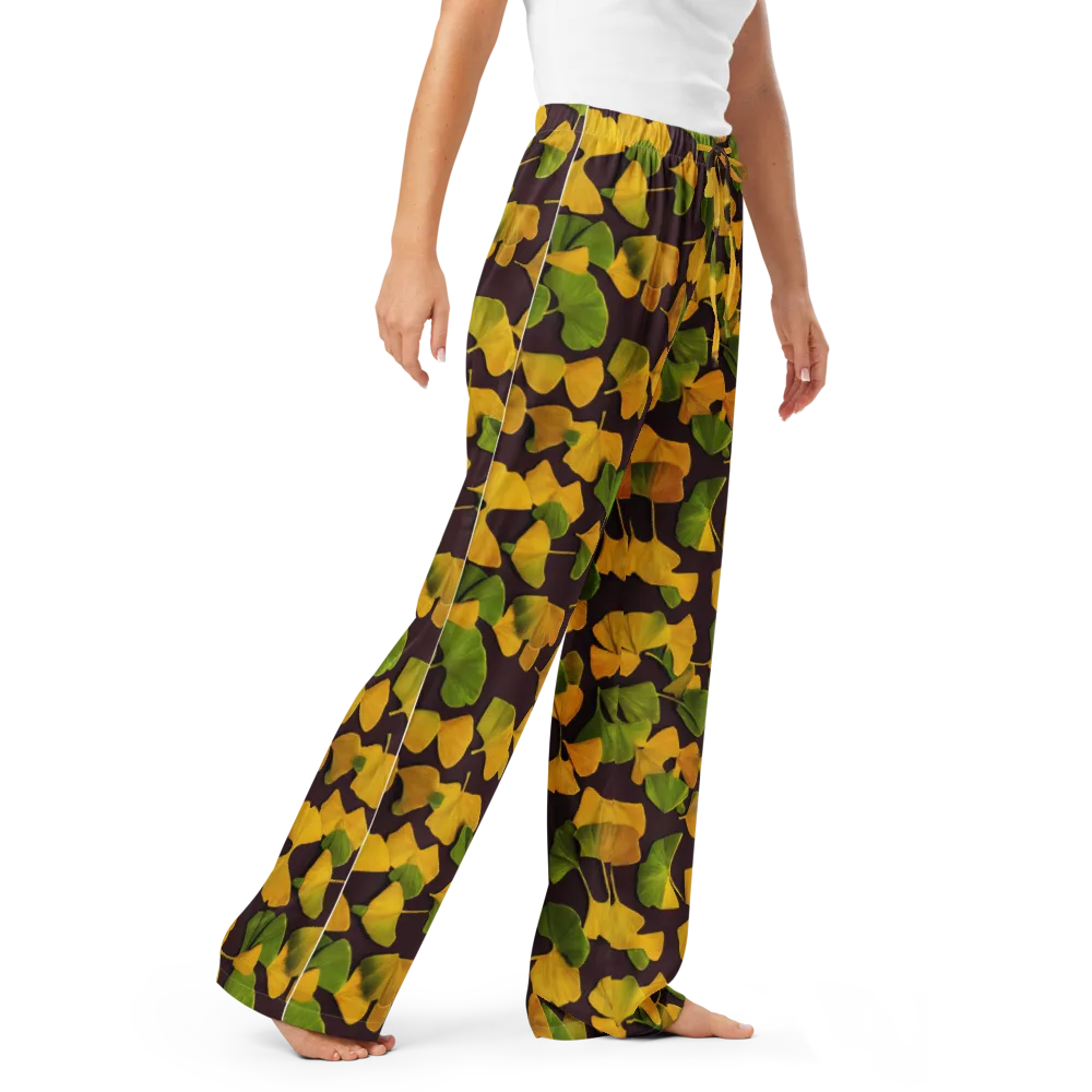 Midnight Ginkgo on Women's Pajama Pants — Right Front