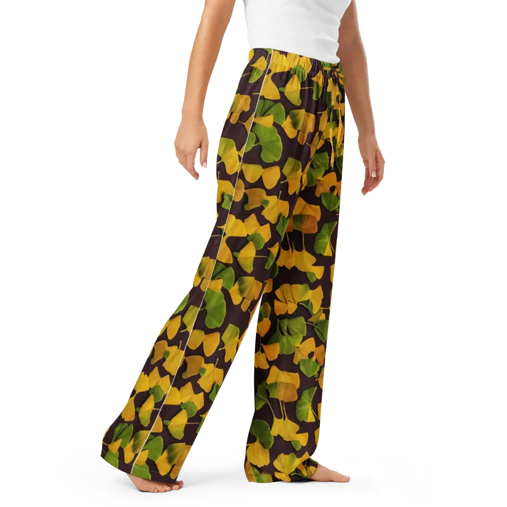 Midnight Ginkgo on Women's Pajama Pants — Right Front