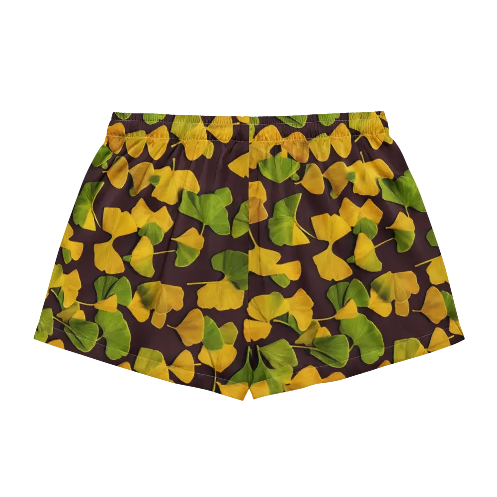 Midnight Ginkgo on Women's Pajama Shorts — Back