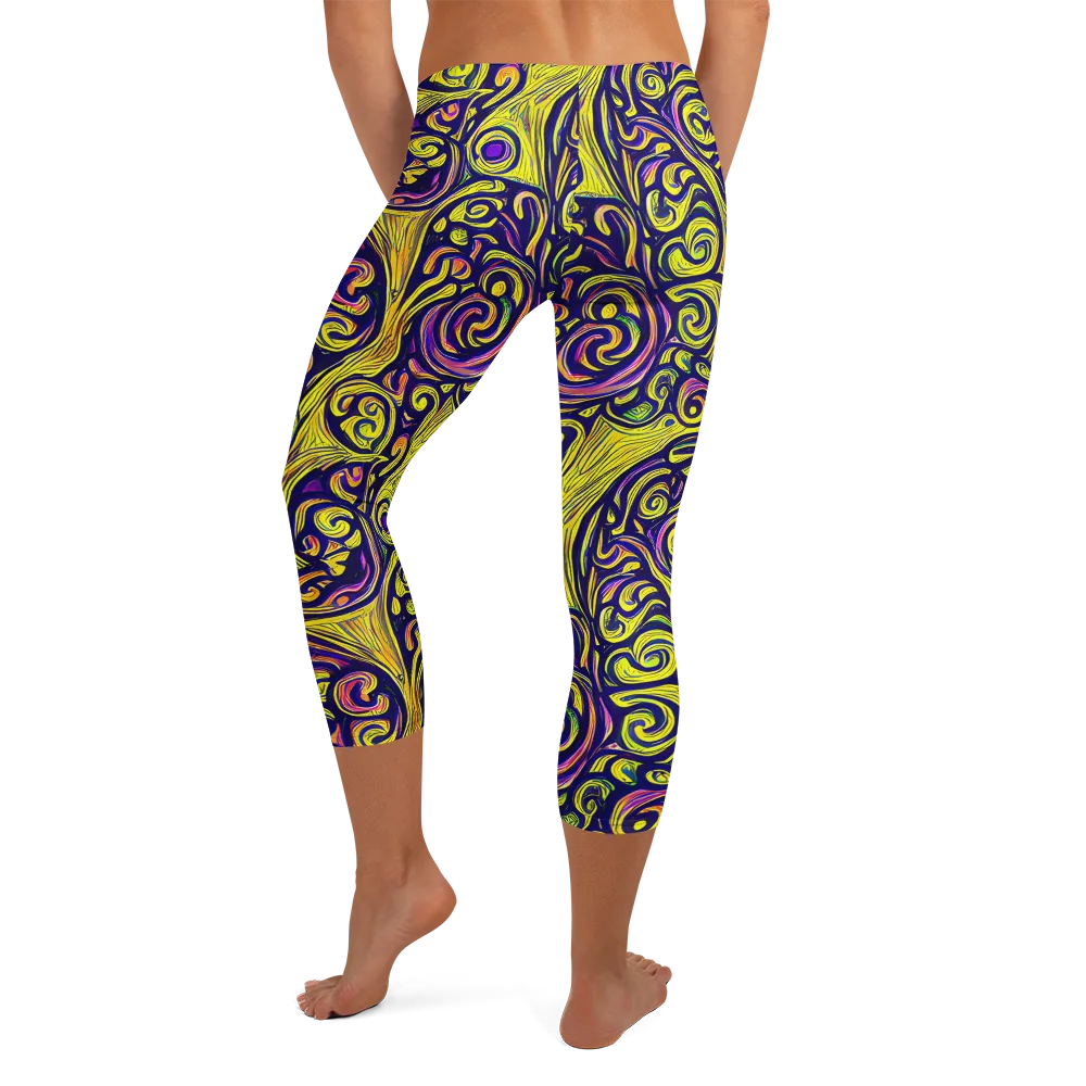 Indigo Fever on Capri Leggings — Back