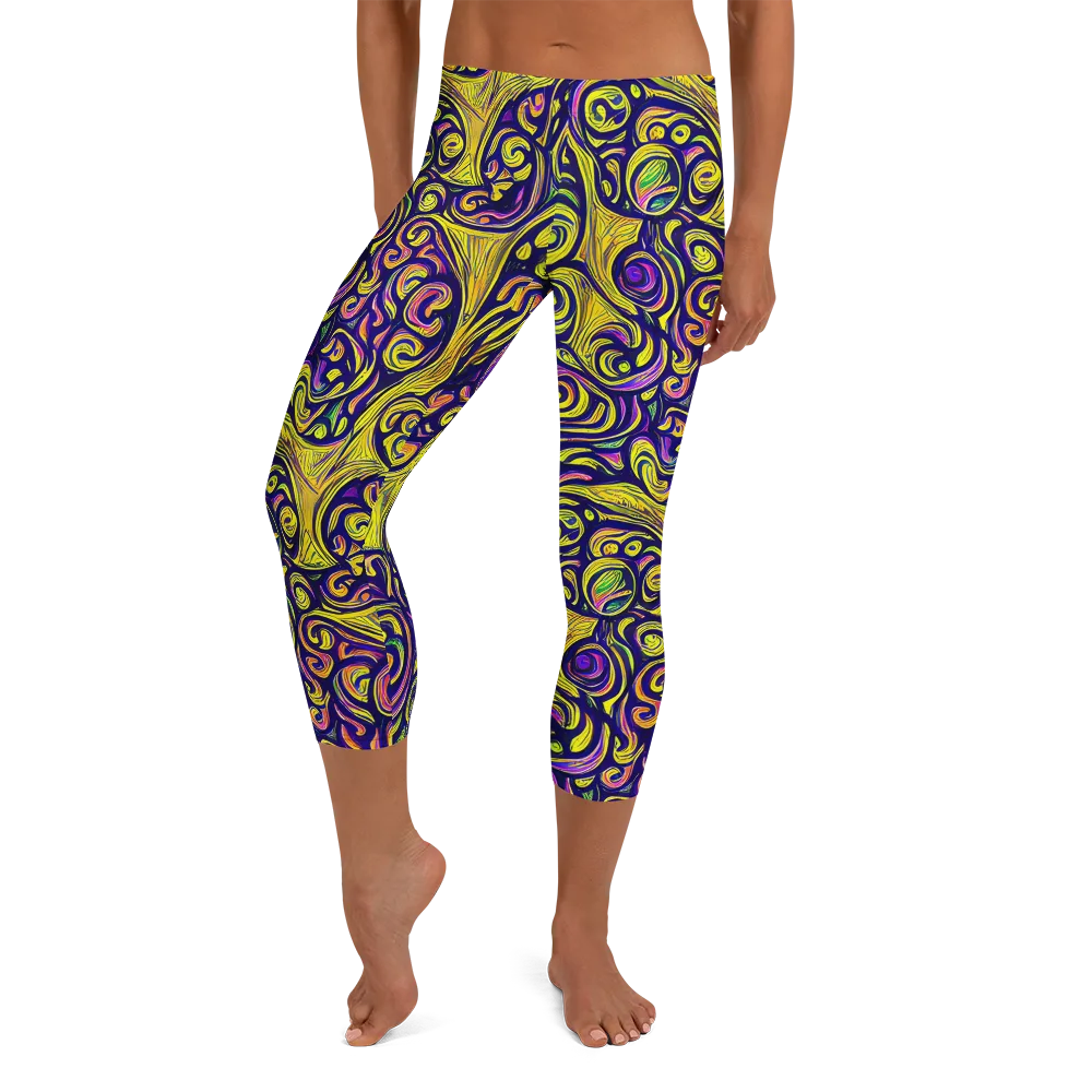 Indigo Fever on Capri Leggings — Front