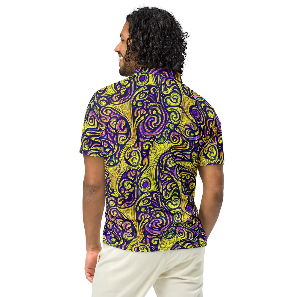 Indigo Fever on Men's Slim Fit Polo Shirt — Back