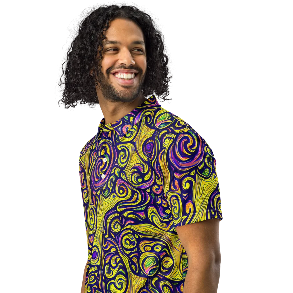 Indigo Fever on Men's Slim Fit Polo Shirt — Left Front