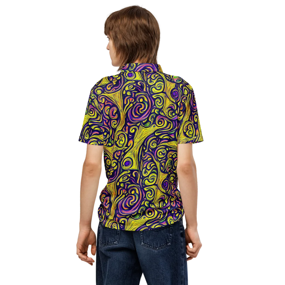 Indigo Fever on Men's Slim Fit Polo Shirt — Back